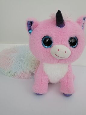 Burton + Burton Unicorn Plush Pink Unicorn With Long Rainbow Tail